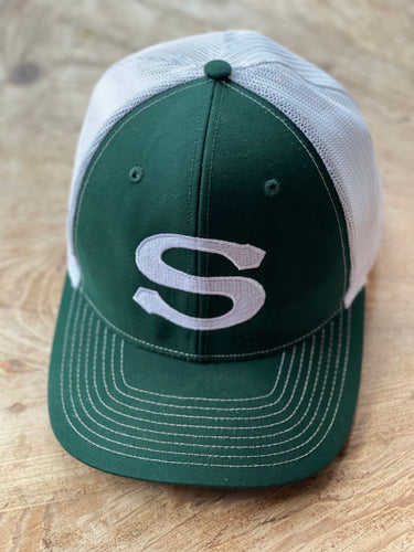 Cap - Green and White Richardson 112 with Spartan S