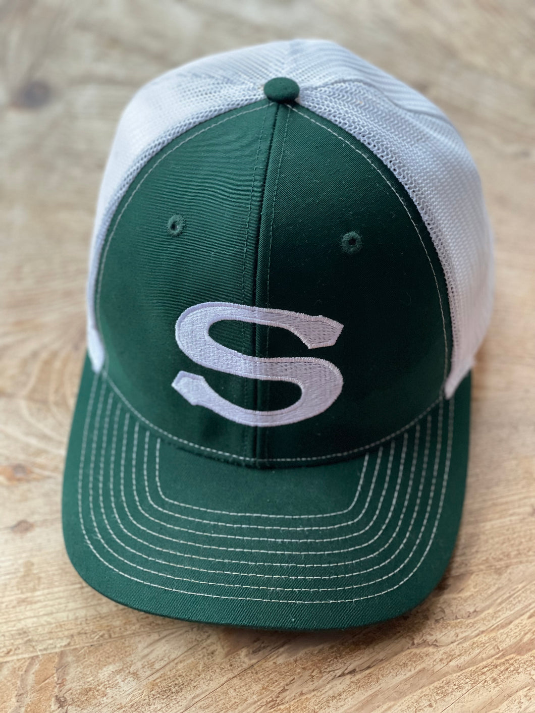 Cap - Green and White Richardson 112 with Spartan S