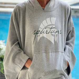 Gray Poncho with Spartan Head and Spartans