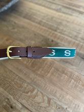 Load image into Gallery viewer, Belt - Khaki Canvas with Green Ribbon and Khaki Spartan S