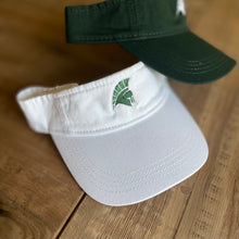 Load image into Gallery viewer, Visor - White with Green Spartan Head