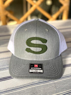Cap - Gray and White Richardson 112 - With Spartan S